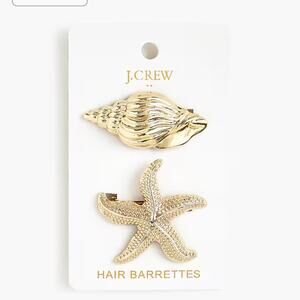 J. Crew Metallic shell and starfish barrettes set-of-two